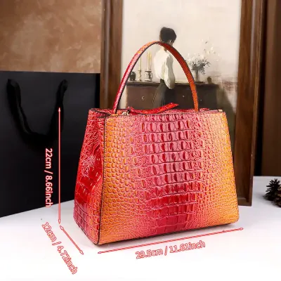  crocodile-patterned colorful handbag